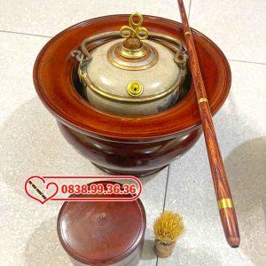 Điếu Bát Men Rạn Gỗ Mít