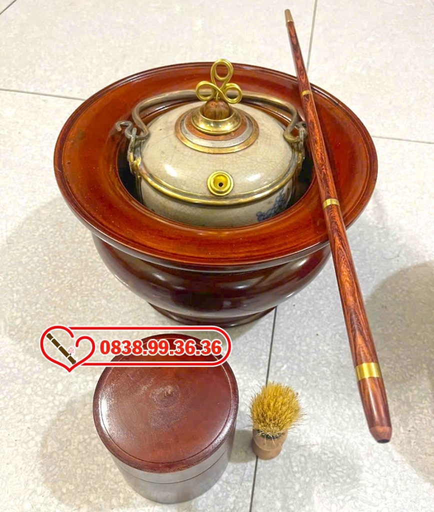 Điếu Bát Men Rạn Gỗ Mít