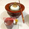 Điếu bát men xanh gỗ mít
