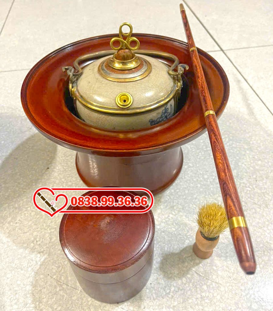 Điếu Bát Men Rạn Gỗ Mít
