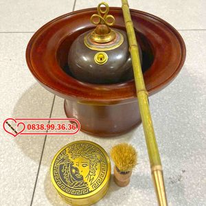 Điếu bát gỗ xe điếu trúc tặng hộp đồng