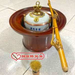Điếu Bát Men Xanh Bát Xà Cừ Xe Điếu Trúc