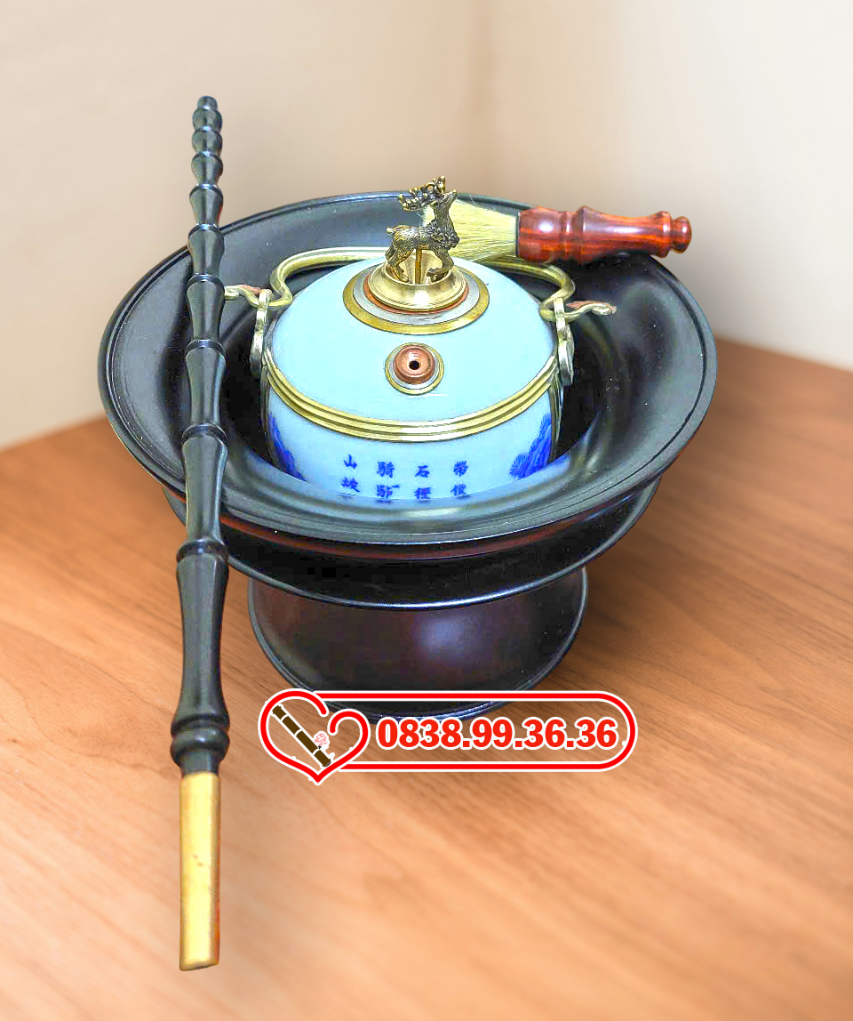 Điếu Bát Gỗ Đế Cao 2 Tầng Cao Cấp
